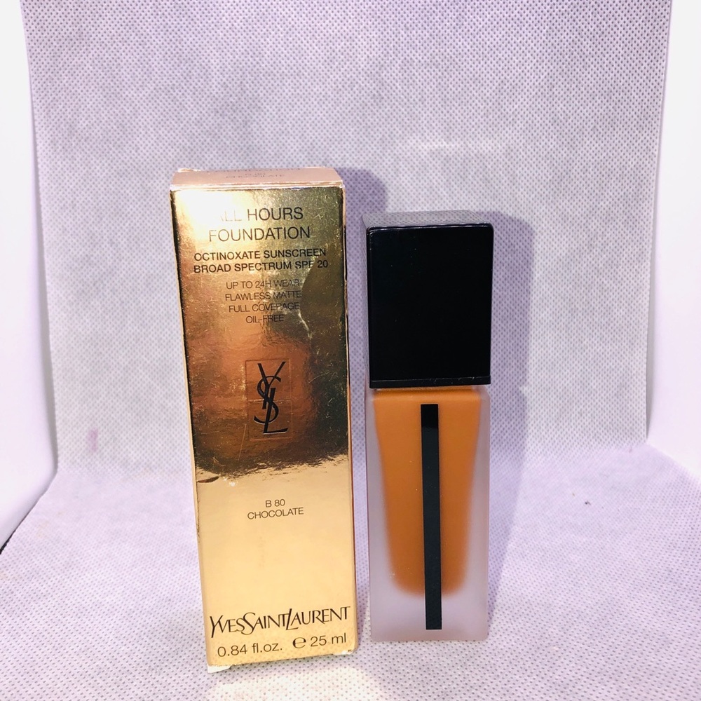 Saint Laurent All Hours Foundation B80 Chocolate - Gold & Brown Finish